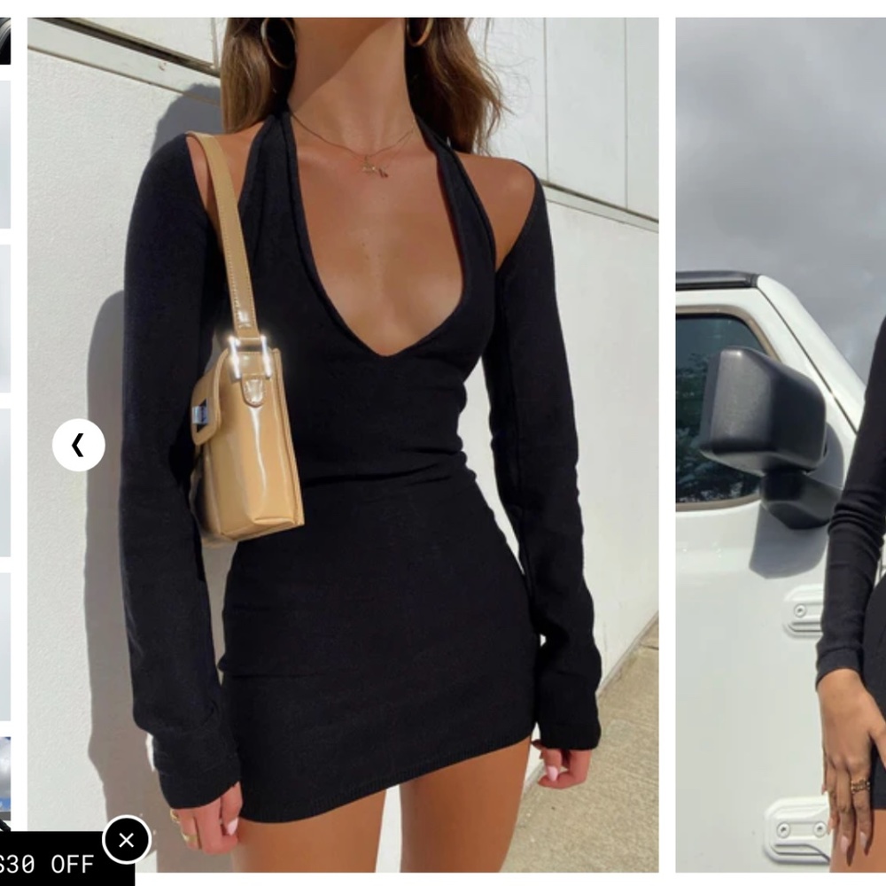 Princess Polly-Lioness Heavenly Sent Mini Dress Black, Size XS